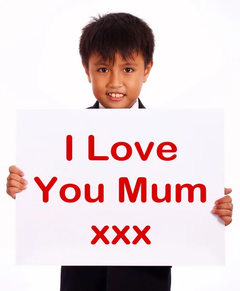 I Love You Mom Sign As Symbol For Best Wishes — стоковое фото