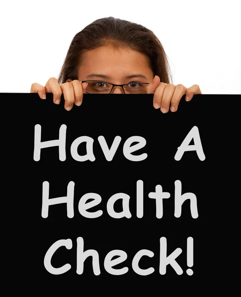 Verificación de salud Mensaje Mostrando examen médico —  Fotos de Stock