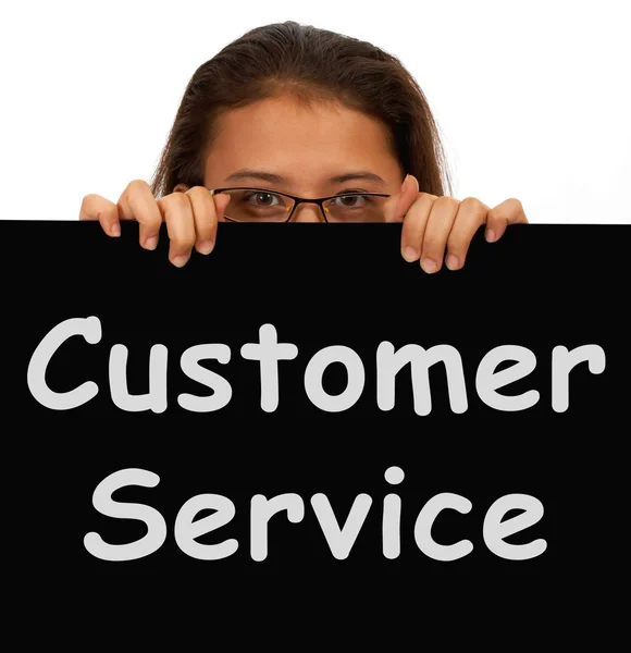 Sinal de serviço ao cliente mostra ajuda ou assistência — Fotografia de Stock