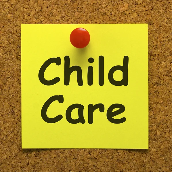 Child Care Note As Reminder For Kids Daycare — Stock Photo, Image