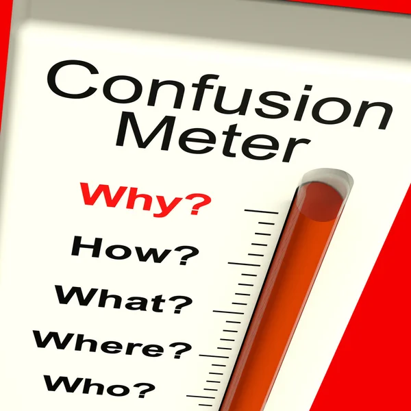Il misuratore di confusione mostra indecisione e dilemma — Foto Stock