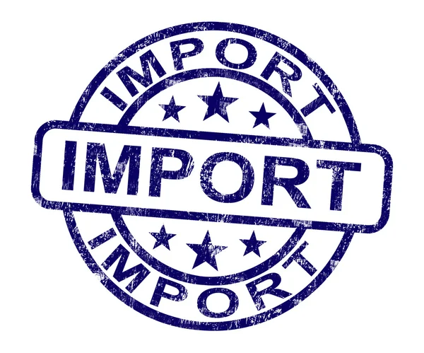 Sello de importación que muestra mercancías importadas — Foto de Stock