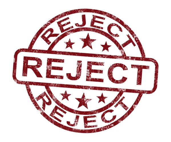 Reject Stamp Shows Rejection Denied Or Refusal — Stock Photo, Image