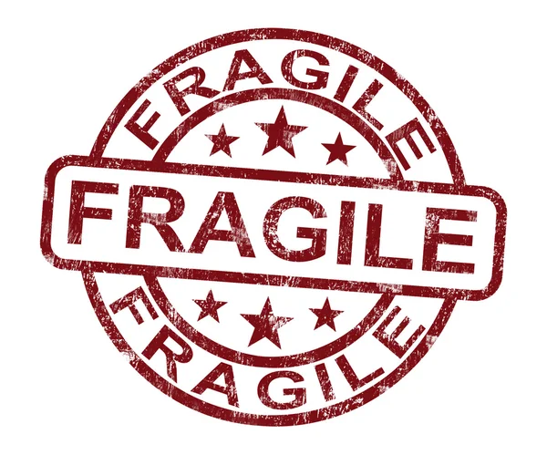 Selo frágil mostra produtos quebráveis para entrega — Fotografia de Stock