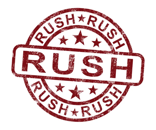 Rush razítko ukazuje naléhavou dodány — Stock fotografie