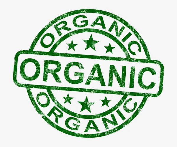 Organic Stamp Shows Natural Farm Food — Stock Photo, Image