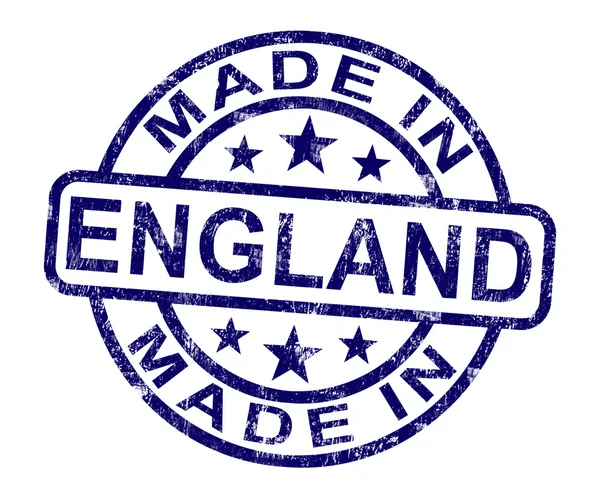 Hecho en Inglaterra El sello muestra productos o productos en inglés — Foto de Stock