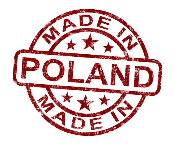 Made In Poland Stamp Shows Polish Product Or Produce — Stock Photo, Image