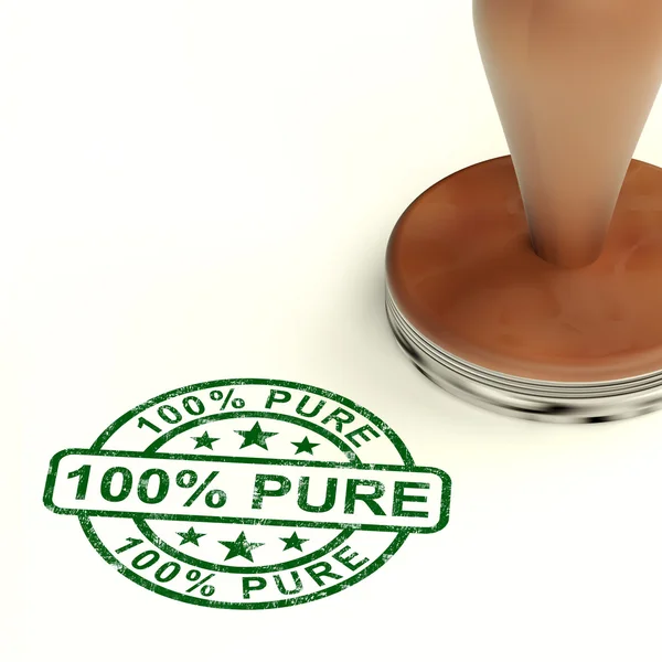 Hundred Percent Pure Stamp Shows Natural Genuine Products — Stock Photo, Image