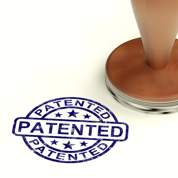 Sello patentado que muestra patentes o marcas registradas — Foto de Stock