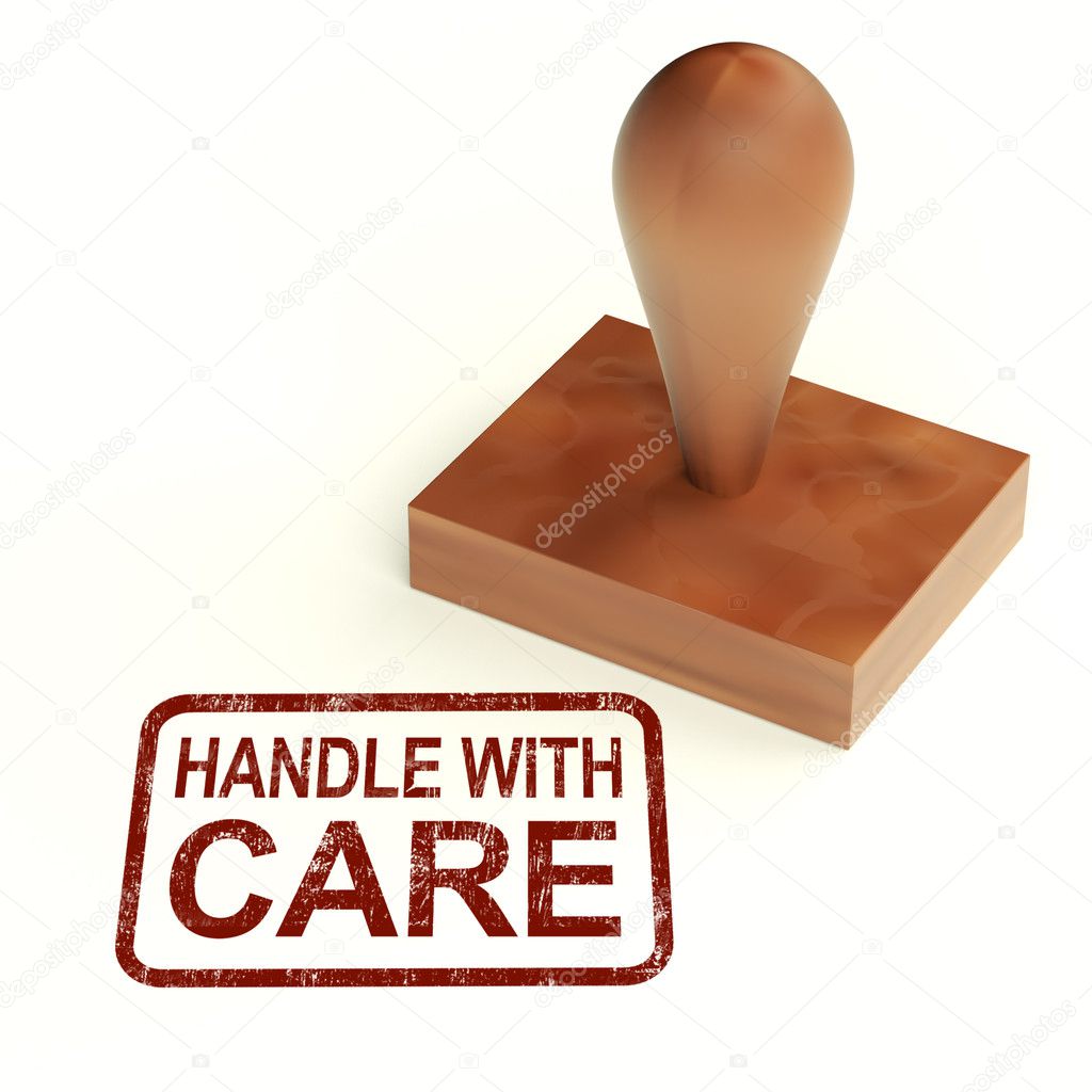 Handle With Care Stamp Shows Fragile Product