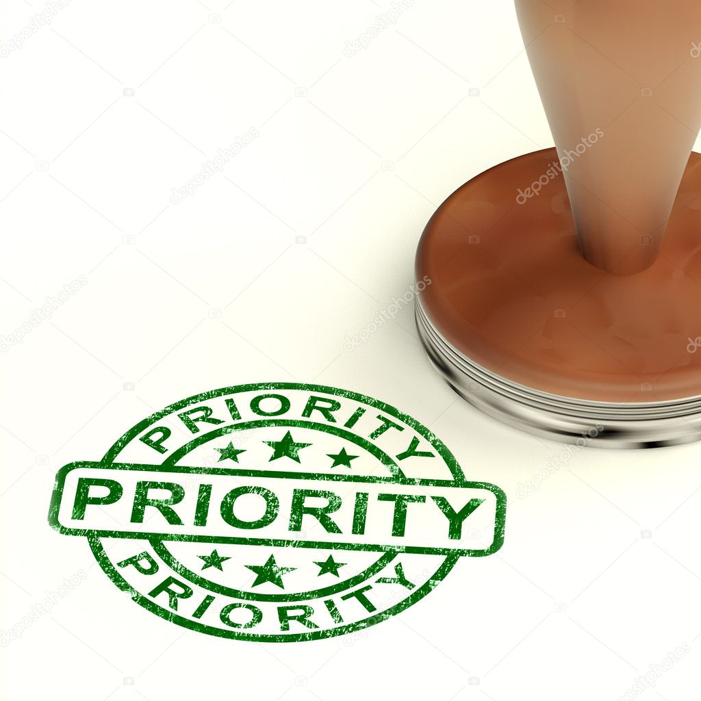 Priority Stamp Showing Rush And Urgent Services