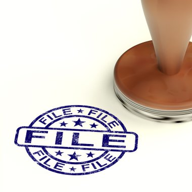 File Stamp Shows Organising Documents Or Papers clipart