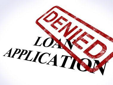 Loan Application Denied Stamp Shows Credit Rejected clipart