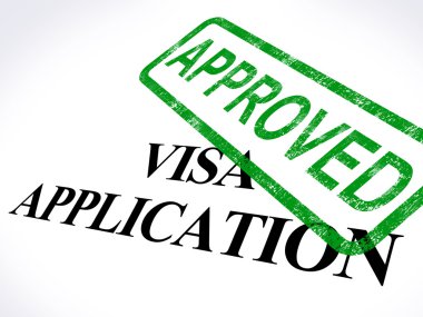 Visa Application Approved Stamp Shows Entry Admission Authorized clipart