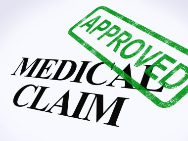 Medical Claim Approved Stamp Shows Successful Medical Reimbursem clipart