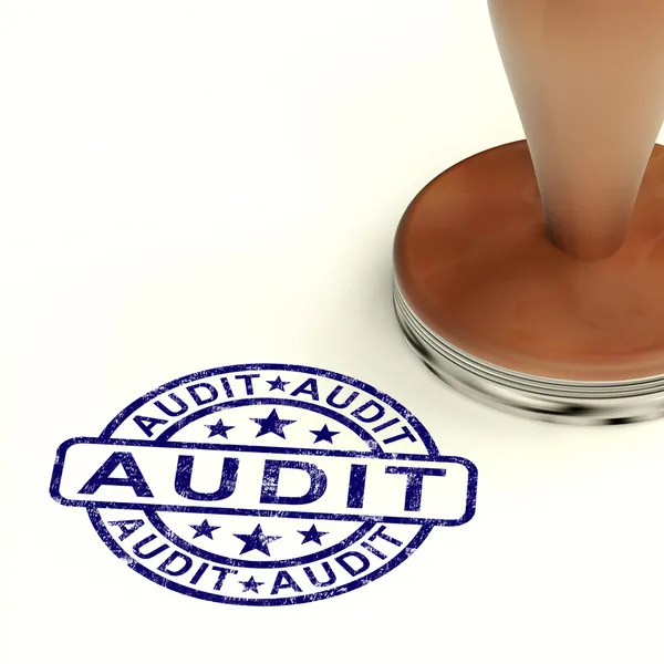 Audit Stamp Shows Financial Accounting Examinations — Stock Photo, Image
