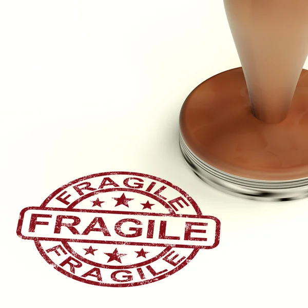 Fragile Stamp Shows Breakable Or Delicate Products For Delivery — Stock Photo, Image