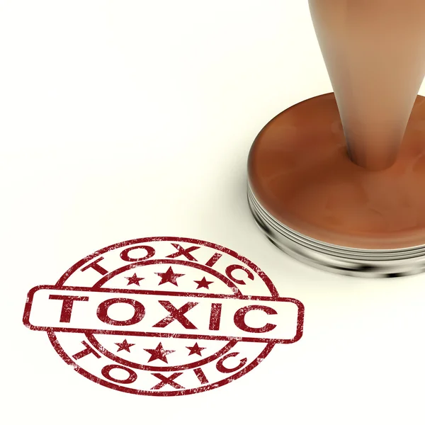 Toxické razítko ukazuje jedovaté smrtící a škodlivých látek — Stock fotografie