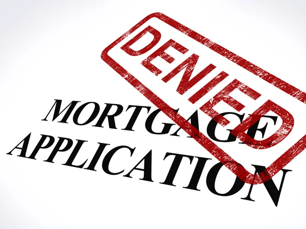 Hypothekenantrag abgelehnt Stempel zeigt Eigenheimfinanzierung abgelehnt — Stockfoto
