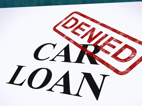 Car Loan Denied Stamp Shows Auto Finance Denied — Stock Photo, Image