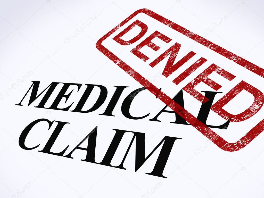Medical Claim Denied Stamp Shows Unsuccessful Medical Reimbursem