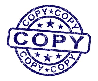 Copy Stamp Shows Duplicate Replicate Or Reproduce clipart