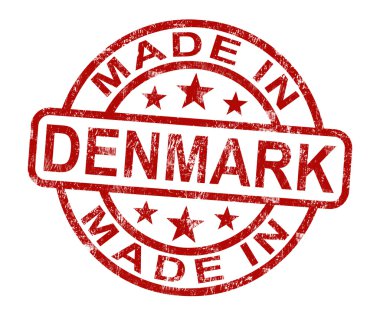 Made In Denmark Stamp Shows Danish Product Or Produce clipart