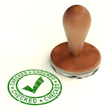 Checked Stamp With Tick Showing Quality And Excellence clipart