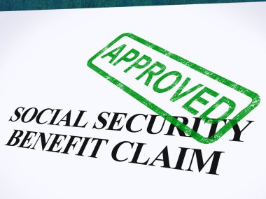 Social Security Claim Approved Stamp Shows Social Unemployment B clipart