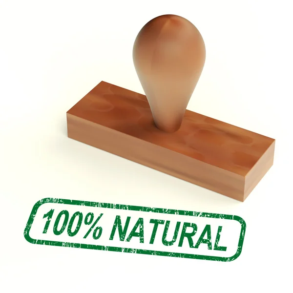 El sello de caucho natural al cien por cien muestra un producto puro — Foto de Stock