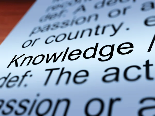 Definizione della conoscenza Primo piano Mostrare l'istruzione — Foto Stock