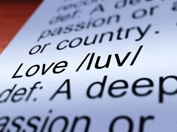 Love Definition Closeup Showing Affection — Stock Photo, Image