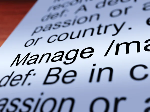 Manage Definition Closeup Showing Management — Stock Photo, Image