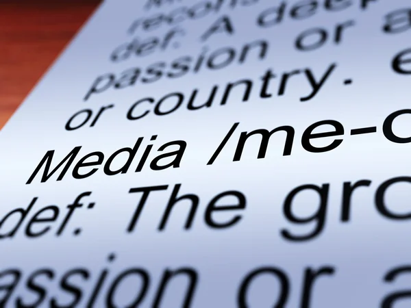 Media Definition Closeup Showing Communication — Stock Photo, Image