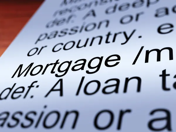 Zbliżenie definicji Wyświetlono Właściwość pożyczki hipoteczne — Zdjęcie stockowe
