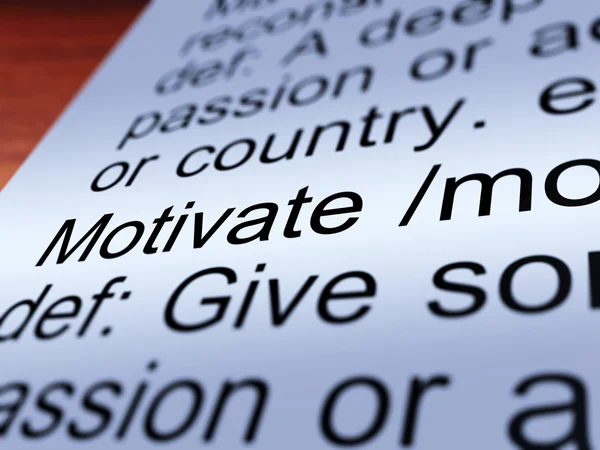Motivate Definition Closeup Showing Positive Encouragement — Stock Photo, Image
