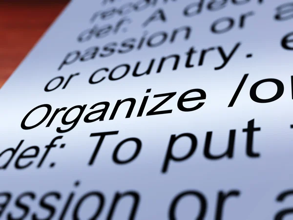 Organizowanie, zarządzanie wyświetlone zbliżenie definicji — Zdjęcie stockowe