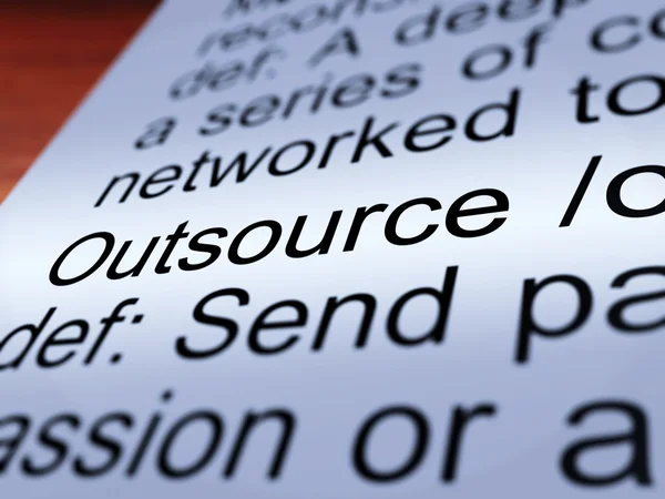 Outsource Definición Primer plano Mostrando Subcontratación —  Fotos de Stock