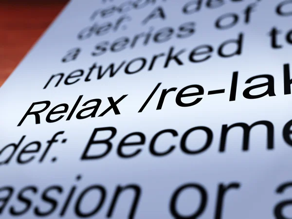 Relax Definition Closeup Showing Less Stress — Stock Photo, Image