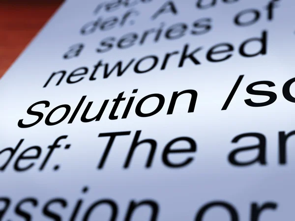 Definición de la solución Primer plano Mostrando éxito — Foto de Stock