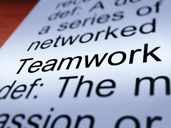 Trabajo en equipo Definición Primer plano Mostrando cooperación — Foto de Stock