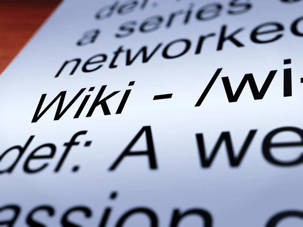 Wiki definition närbild visar online-encyklopedi — Stockfoto