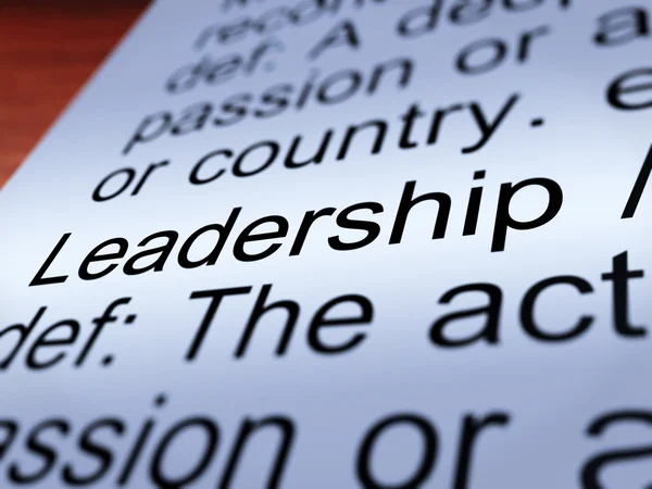 Leadership Definition Closeup Showing Achievement — Stock Photo, Image