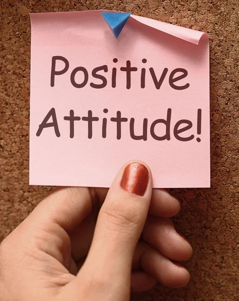 Nota de actitud positiva muestra optimismo o creencia — Foto de Stock