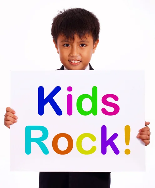 Kids Rock Sign As Symbol for Childhood And Children — Stock Photo, Image