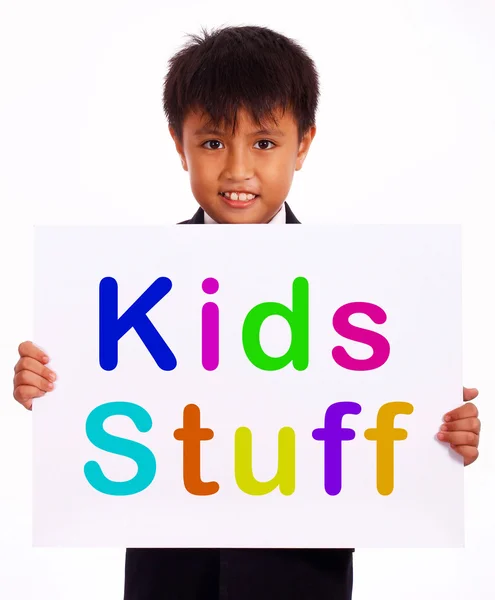 Kids Stuff Sign Shows Childrens Play Things — Stock Photo, Image