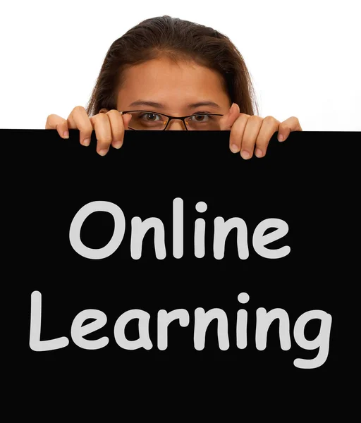 Mensaje de aprendizaje en línea Mostrando aprendizaje web — Foto de Stock