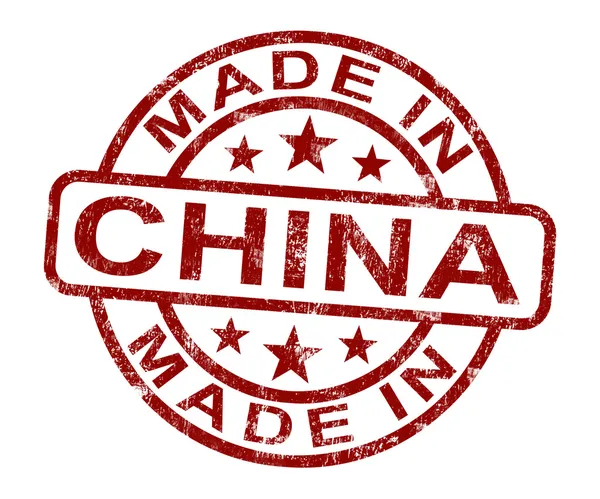 Hecho en China sello muestra producto chino o producto —  Fotos de Stock