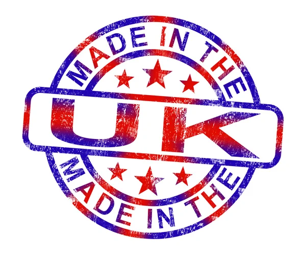 Made In The Uk Stamp Shows Product Or Produce From Britain — Stock Photo, Image